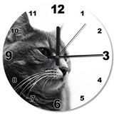 Cakasaat Düşünen Kedi Ahşap Duvar Saati