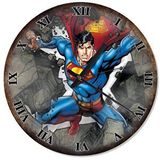 Cakasaat Eskitilmiş Zeminde Kayalar Ve Supermen Gücü Baskılı Duvar Saati