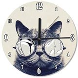 Cakasaat Gözlüklü Kedi Dekoratif Duvar Saati
