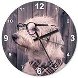 Cakasaat Gözlüklü Köpek Analog Duvar Saati