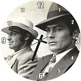 Cakasaat Jean Paul Belmondo Ve Alain Delon Siyah Beyaz Duvar Saati