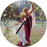 Cakasaat Ressam Daniel Gerhartz Kırmızılı Kadın Yağlı Boya Çalışması Duvar Saati
