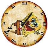 Cakasaat Retro Sünger Bob Sessiz Duvar Saati
