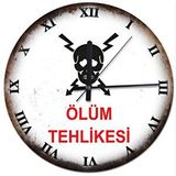 Cakasaat Roma Rakamlı Ölüm Tehlikesi Baskılı Duvar Saati