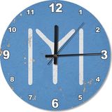 Cakasepetim Boyası ESKİMİŞ Zeminde Kayı Boyu Bayrağı Akarlı Duvar Saati - 50 x 50 cm