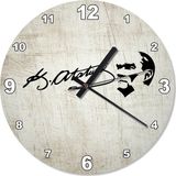 Cakasepetim Çizik Zeminde Atatürk İmza Tasarım Duvar Saati 30 X 30 Cm