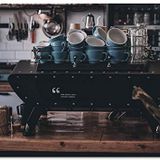 Cakatablo Ahşap Tablo Cafe Espresso Makinesi ve Fincanlar