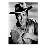Cakatablo Ahşap Tablo Clint Eastwood Şapkalı Oturan Poz