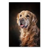 Cakatablo Ahşap Tablo Güzel Golden Retriever Köpek Resimleri