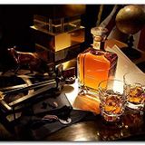 Cakatablo Ahşap Tablo Johnnie Walker King George V ve Kadehler