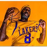 Cakatablo Ahşap Tablo Lakers Forması Siyahi Basketbolcu