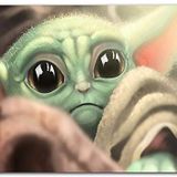 Cakatablo Ahşap Tablo Üzgün Bebek Yoda Görseli