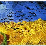 Cakatablo Ahşap Tablo Vincent Van Gogh Buğday Tarlası Ve Kargalar