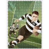 Cakatablo Amerikan Futbol Oyuncuları Yeşil Zemin 255 Parça Puzzle Yapboz MDF Ahşap