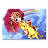 Cakatablo Anime Şemsiyeli Küçük Kız Ve Gökkuşağı Mdf Ahşap Tablo