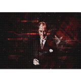 Cakatablo Atatürk ve Türk Bayrağı Hologram Arka Plan 1000 Parça Puzzle Yapboz MDF Ahşap