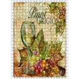 Cakatablo Beyaz Şarap Kadehi Üzüm 500 Parça Puzzle Yapboz MDF Ahşap