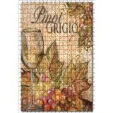 Cakatablo Beyaz Şarap Ve Kadeh Görseli 500 Parça Puzzle Yapboz MDF Ahşap