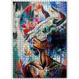 Cakatablo Boğa Burcu Kadın Fiğürü Görseli 1000 Parça Puzzle Yapboz MDF Ahşap
