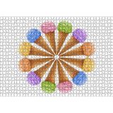 Cakatablo Çeşitli Kornet Dondurma Yelpazesi 1000 Parça Puzzle Yapboz MDF Ahşap