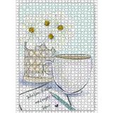 Cakatablo Çiçek Mektup ve Kahve 1000 Parça Puzzle Yapboz MDF Ahşap