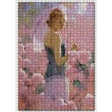 Cakatablo Çiçekler Arasında Şemsiyeli Kız Görseli 1000 Parça Puzzle Yapboz MDF Ahşap