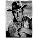Cakatablo Clint Eastwood Şapkalı Oturan Poz 1000 Parça Puzzle Yapboz MDF Ahşap
