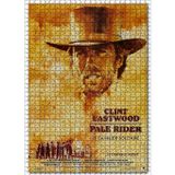 Cakatablo Clint Eastwood Soluk Yüzlü Adam Filmi Afiş 1000 Parça Puzzle Yapboz MDF Ahşap
