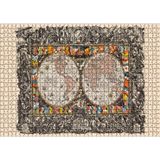 Cakatablo Dünya Haritası Ülke Bayrakları Ve Tarihi Figür Görseli 1000 Parça Puzzle Yapboz MDF Ahşap