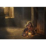 Cakatablo Eski Ev Kız Çocuğu Fener Oyuncak Görseli 1000 Parça Puzzle Yapboz MDF Ahşap