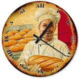 Cakatablo Eski Fırın Ve Ekmek Analog Duvar Saati