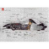 Cakatablo F1 Arabasının Anatomisi Görseli 1000 Parça Puzzle Yapboz MDF Ahşap