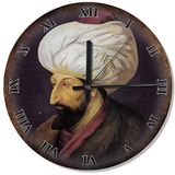 Cakatablo Fatih Sultan Mehmet Metal Zeminde Analog Duvar Saati