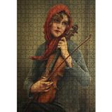 Cakatablo François Martin Kavel Fransa 1861 1931 Catherine La Rose Kemancı 500 Parça Puzzle Yapboz MDF Ahşap