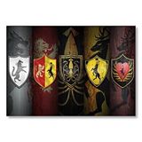 Cakatablo Game Of Thrones Bayrakları Görseli Mdf Ahşap Tablo