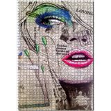 Cakatablo Gazetede Kadın Figürü Görseli 1000 Parça Puzzle Yapboz MDF Ahşap