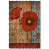Cakatablo Gelincik Çiçeği Görseli 1000 Parça Puzzle Yapboz MDF Ahşap
