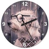 Cakatablo Gözlüklü Köpek Analog Duvar Saati