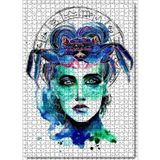 Cakatablo Kadın Figüründe Yengeç Burcu Görseli 1000 Parça Puzzle Yapboz MDF Ahşap