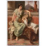 Cakatablo Kanepede Oturan Kadın ve Dizinde Uyuyan Küçük Kız 1000 Parça Puzzle Yapboz MDF Ahşap