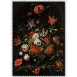 Cakatablo Karışık Renkli Çiçekler Siyah Arkaplan 1000 Parça Puzzle Yapboz MDF Ahşap