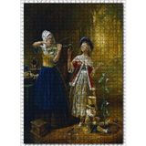 Cakatablo Keman Ağacı Kadın ve Çocukları Sürrealist Tablo 1000 Parça Puzzle Yapboz MDF Ahşap