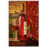 Cakatablo Kırmızı Bordeaux Şarap Görseli 500 Parça Puzzle Yapboz MDF Ahşap