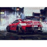 Cakatablo Kırmızı Toyota Supra 1000 Parça Puzzle Yapboz MDF Ahşap