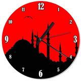 Cakatablo Kırmızı Zeminde Süleymaniye Cami Duvar Saati