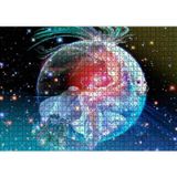 Cakatablo Kuşağında Oturan Kız ve Yıldızlar 1000 Parça Puzzle Yapboz MDF Ahşap