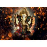 Cakatablo Lord Ganesha Vinayaka Ganapati Heykeli 1000 Parça Puzzle Yapboz MDF Ahşap