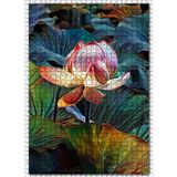 Cakatablo Lotus Çiçeği ve Dev Yaprakları 1000 Parça Puzzle Yapboz MDF Ahşap