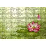 Cakatablo Lotus Çiçeği Ve Yeşil Zemin 1000 Parça Puzzle Yapboz MDF Ahşap