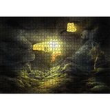 Cakatablo Mağara Işık İnsan Figürü 1000 Parça Puzzle Yapboz MDF Ahşap